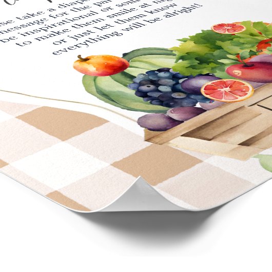 Lokaal geteelde groenten boer late night luiers poster (Hoek)