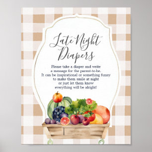 Lokaal geteelde groenten boer late night luiers poster