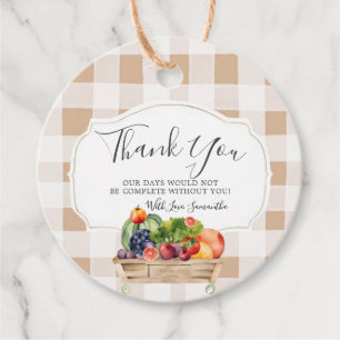 Lokaal geteelde groenten boeren markt Baby shower Bedankjes Labels