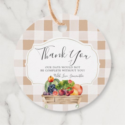 Lokaal geteelde groenten boeren markt Baby shower Bedankjes Labels (Achterkant)