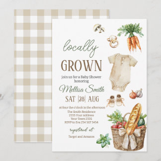Lokaal Geteelde Groenten Boerenmarkt Baby Shower Kaart