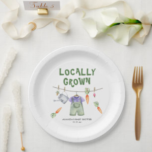 Lokaal geteelde groenten waterverf baby shower papieren bordje