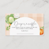 Lokaal geteelde herfst pompoen luier loterij ticke informatiekaartje (Voorkant)