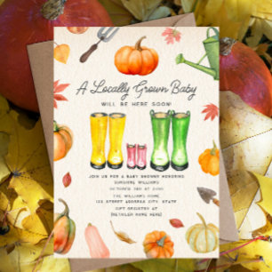 Lokaal geteelde Herfst pompoen patch meisje Baby s Kaart
