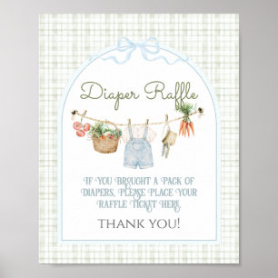 Lokaal Geteelde Jongens Baby Shower Luier Raffle Poster