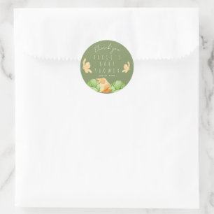 Lokaal Geteelde Koolplek Baby Shower Bedankt Ronde Sticker