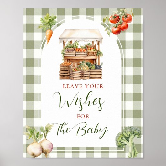 Lokaal geteelde markt Baby shower Wensen voor Baby Poster (Voorkant)