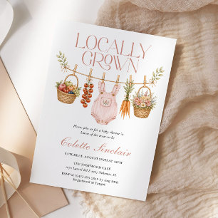 Lokaal Geteelde Meisjes Boerenmarkt Baby Shower Kaart