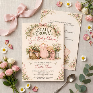 Lokaal Geteelde Meisjes Boerenmarkt Baby Shower Kaart