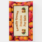 Lokaal geteelde perziken voor verkoop spandoek (Verticaal)