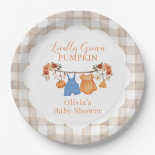 Lokaal geteelde pompoen herfst baby shower papieren bordje