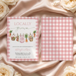 Lokaal Geteelde Roze Boeren Baby Meisje Shower Kaart