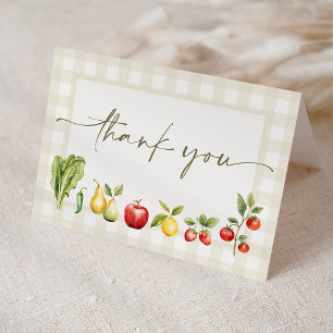 Lokaal geteelde rustieke boeren markt Baby shower Bedankkaart