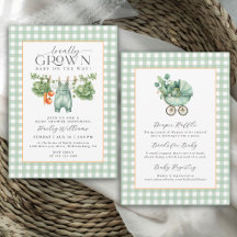 Lokaal Geteelde Salie Groene Gingham Baby Shower