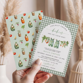 Lokaal Geteelde Tweeling Baby Shower Uitnodiging G
