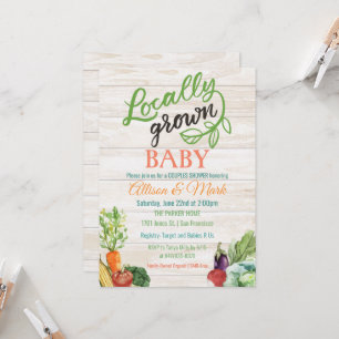 Lokaal Geteelde Vegetarische Baby Shower Uitnodigi Kaart