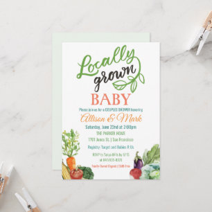 Lokaal Geteelde Vegetarische Baby Shower Uitnodigi Kaart