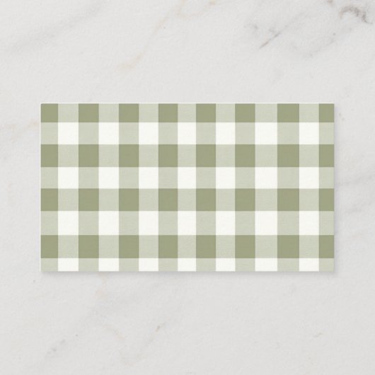 Lokaal geteelde verse markt luier Raffle Gingham Informatiekaartje (Achterkant)