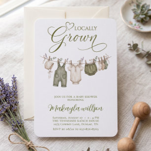 Lokaal Geteelde Waslijn Neutrale Baby Shower Kaart