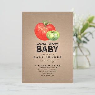 Lokaal geteelde Waterverf Baby shower Kaart