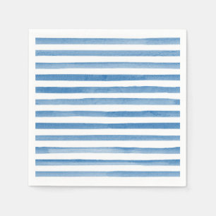 Lokaal geteelde waterverf blue stripes baby shower servet