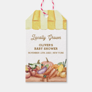 Lokaal geteelde Waterverf Veggie Fruit Baby shower Cadeaulabel