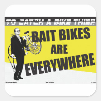 LOKAAS FIETS tm. AASFIETSEN ZIJN OVERAL! Vierkante Sticker