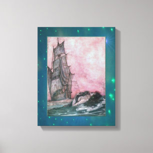 Lokaas van de Zeemeermin Gewikkeld Canvas Afdruk