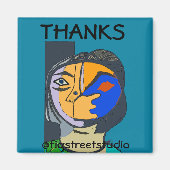 Lokale artiest, Bedankt, bewerken tekst Magneet (Voorkant)