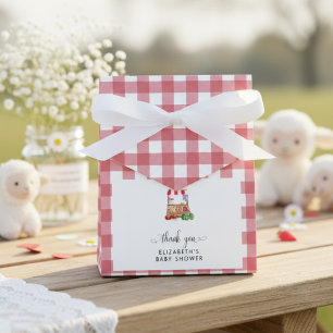 Lokale Baby Shower Rode Gingham Dank je Bedankdoosjes