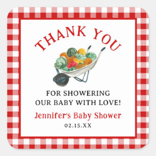 Lokale Boerenmarkt Baby Shower Vierkante Sticker