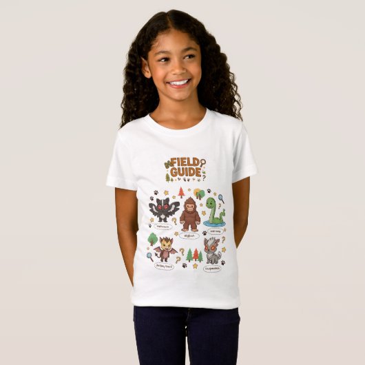 Lokale Cryptid Field Guide | Funny Monster Hunter T-shirt (Voorkant volledig)