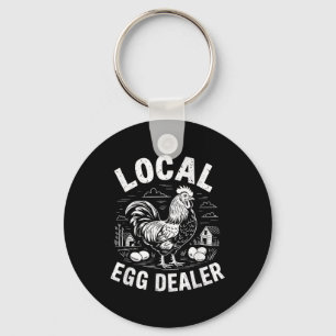 Lokale Ei Dealer Retro Grappige Kip Paas Farmho Sleutelhanger