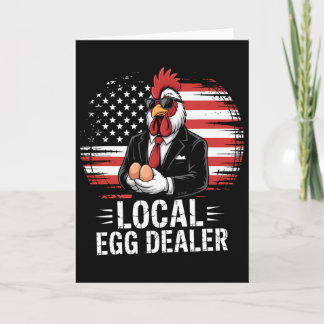 Lokale eierdealer rooster Pasen Grappige kippenboe Kaart