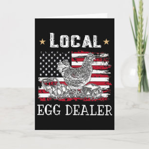Lokale eierhandelaar Grappige Amerikaanse vlag Kip Kaart