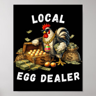 Lokale eierhandelaar Grappige Pasen Kip Humor Cute Poster