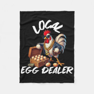 Lokale Eierhandelaar Retro Kip Grappige Boer Pasen Fleece Deken