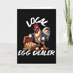 Lokale Eierhandelaar Retro Kip Grappige Boer Pasen Kaart
