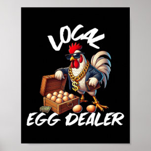 Lokale eierhandelaar Retro kip grappige boer Pasen Poster