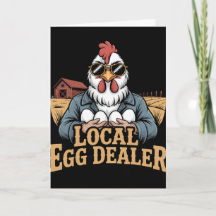 Lokale eierhandelaar rooster Pasen grappige kippen Kaart