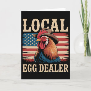 Lokale eierhandelaar rooster Pasen Grappige kippen Kaart