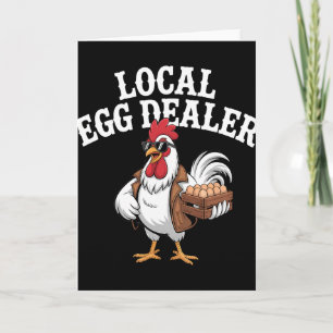 Lokale eierhandelaar rooster Pasen grappige kippen Kaart