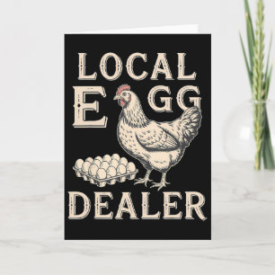 Lokale eierhandelaar rooster Pasen grappige kippen Kaart