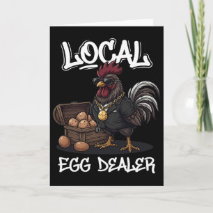 Lokale eierhandelaar rooster Pasen grappige kippen Kaart