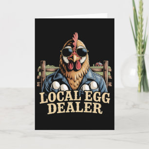 Lokale eierhandelaar rooster Pasen Grappige Kippen Kaart