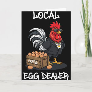 Lokale eierhandelaar rooster Pasen grappige kippen Kaart