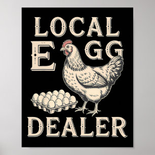 Lokale eierhandelaar rooster Pasen Grappige kippen Poster