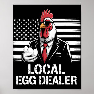 Lokale eierhandelaar rooster Pasen Grappige kippen Poster