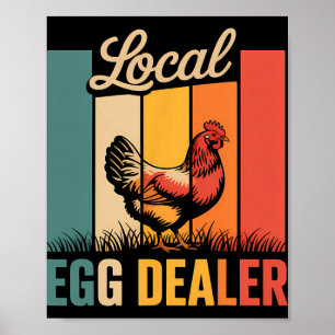 Lokale eierhandelaar rooster Pasen Grappige kippen Poster