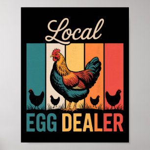 Lokale eierhandelaar rooster Pasen grappige kippen Poster